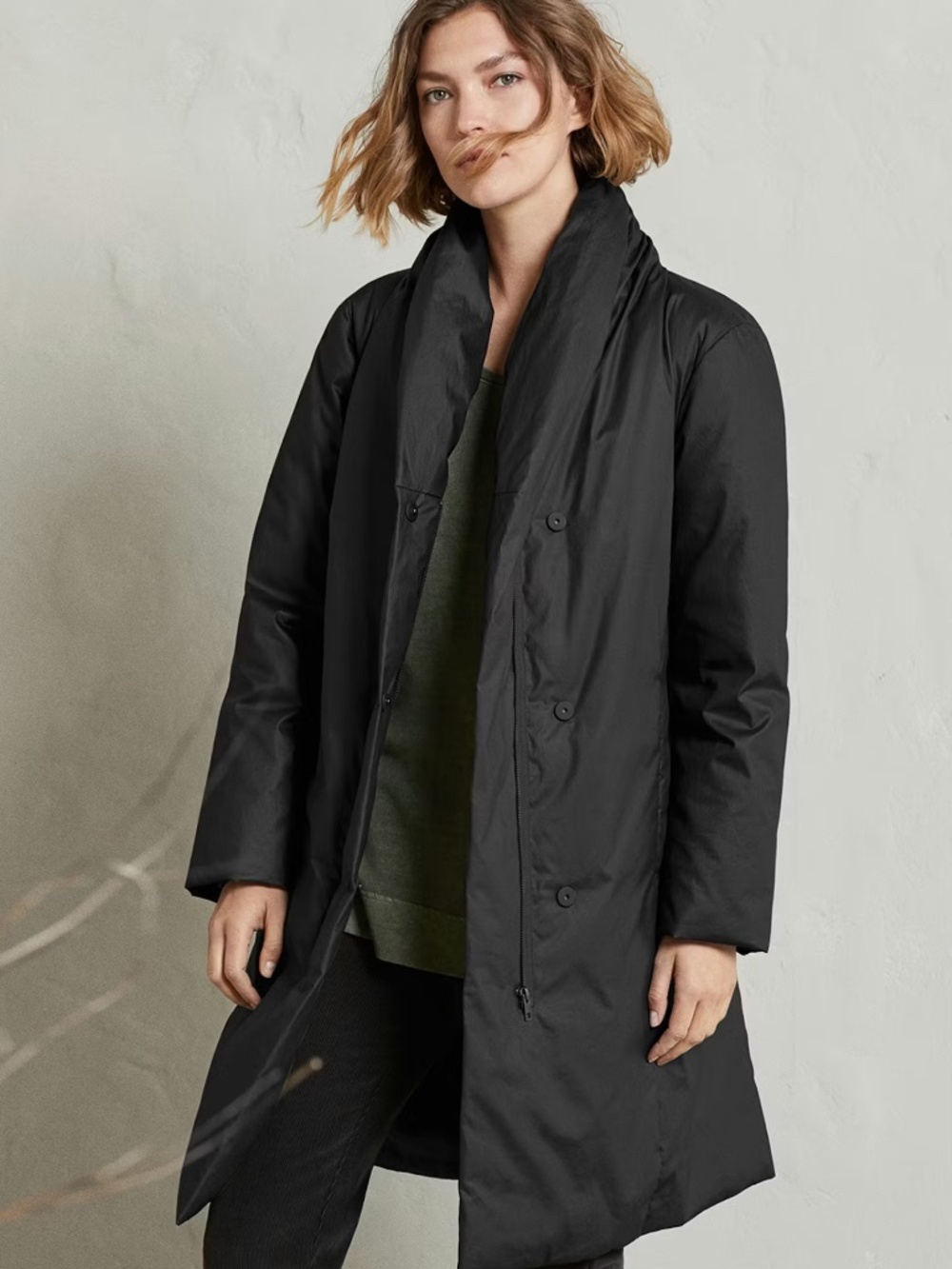 POETRY SHAWL-COLLAR COAT Woman’s Black Size 4